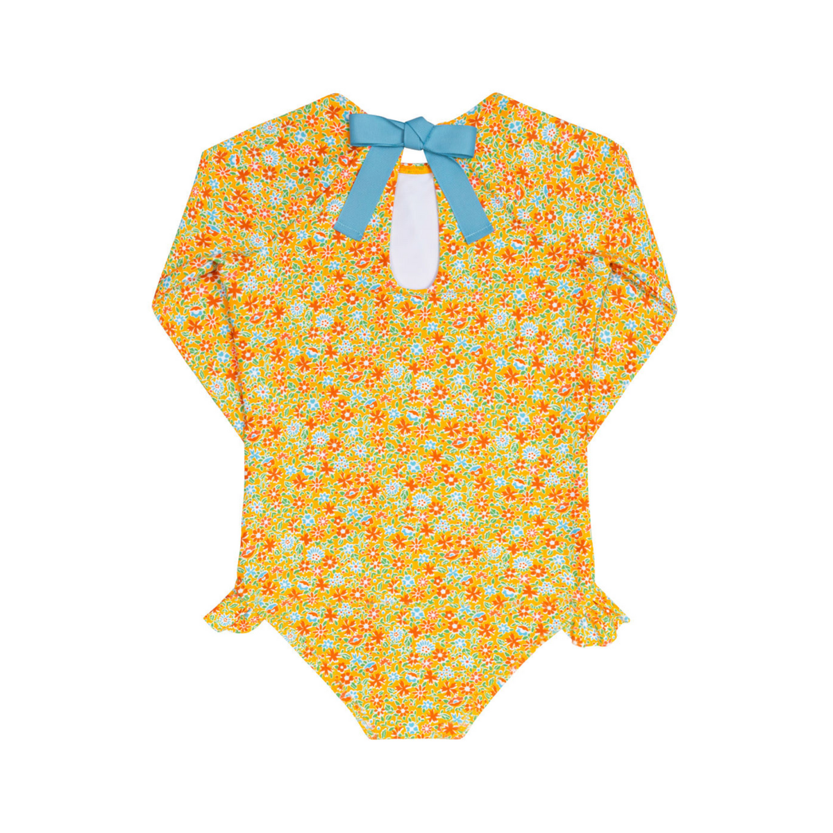 Girls Marigold Floral Rashguard One piece