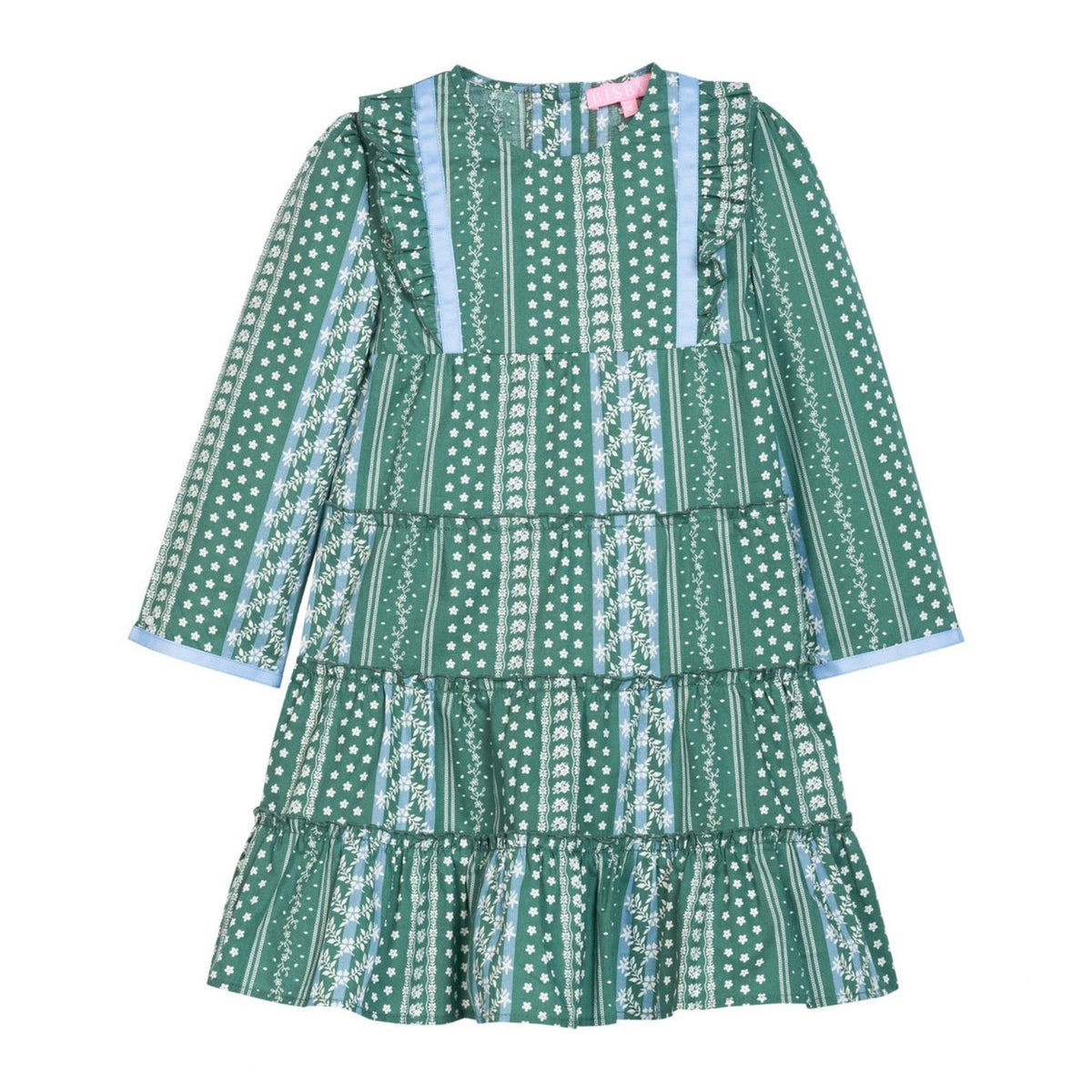 Tiered Porto Dress - Fairfield Forest Stripe
