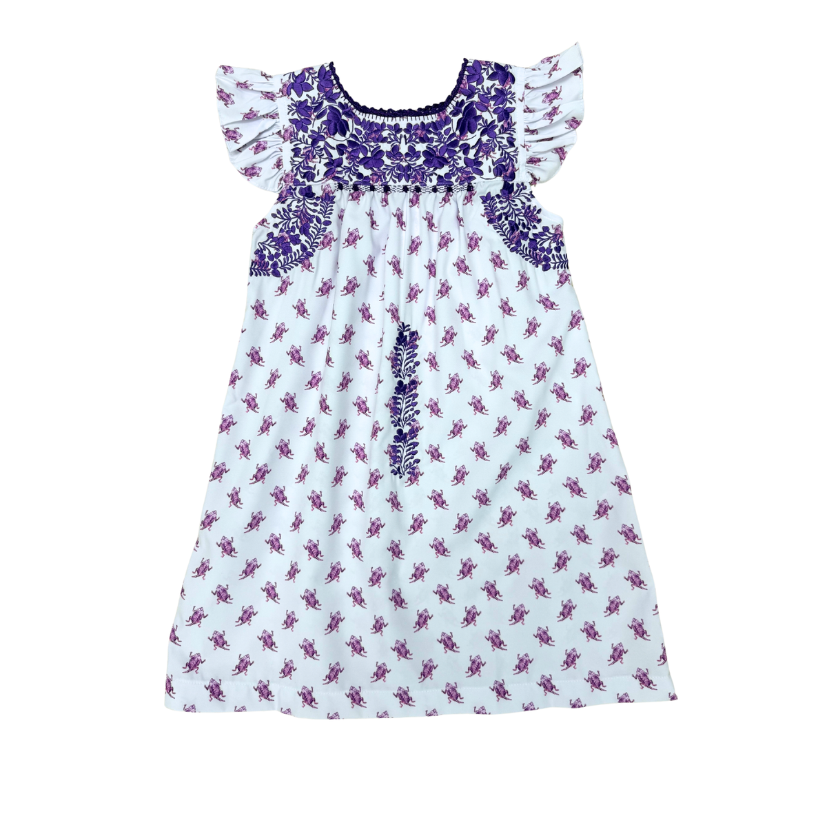 Flutter Sleeve Dress Without a Ruffle - Spirit - Purple