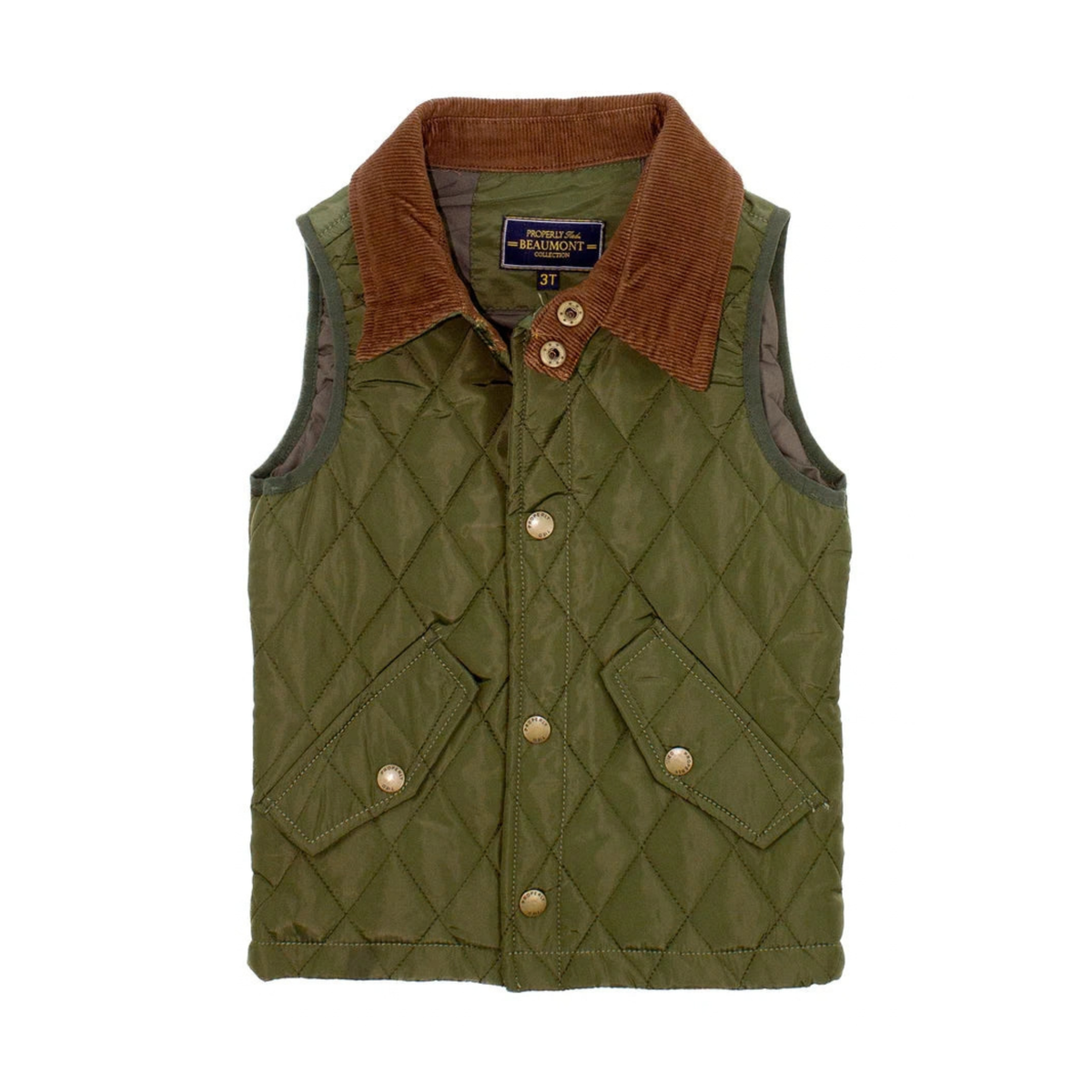 Boys Beaumont Vest - Olive