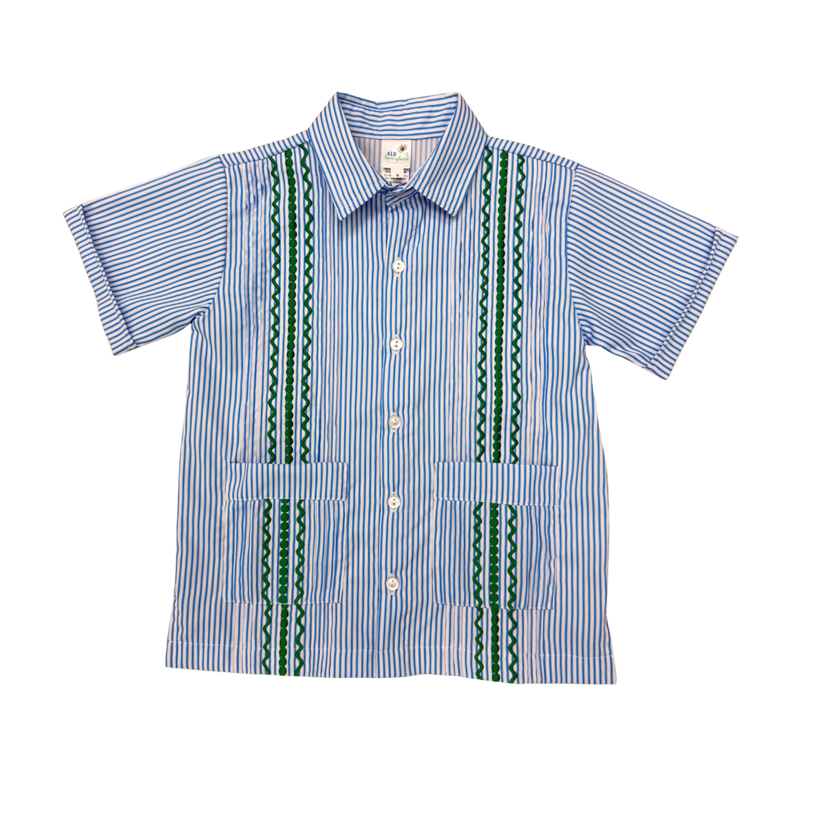 Boys' Guayabera Shirt - Blue Willow