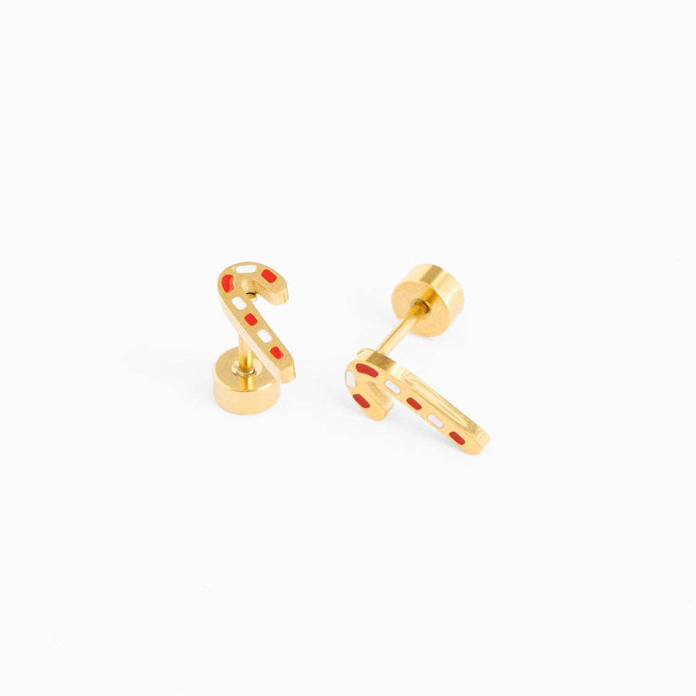 Candy Cane Stud Earrings