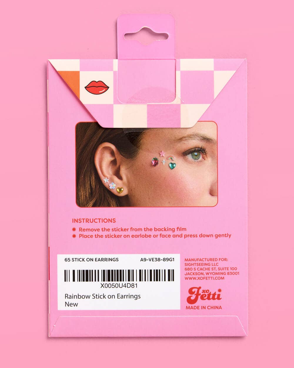 Rainbow Stick On Earrings