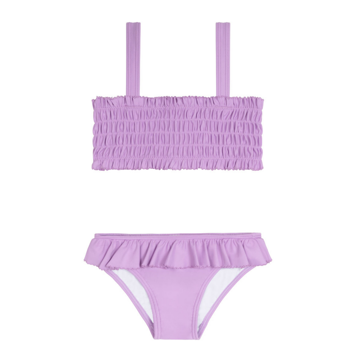 Girls Lavender Smocked Bikini