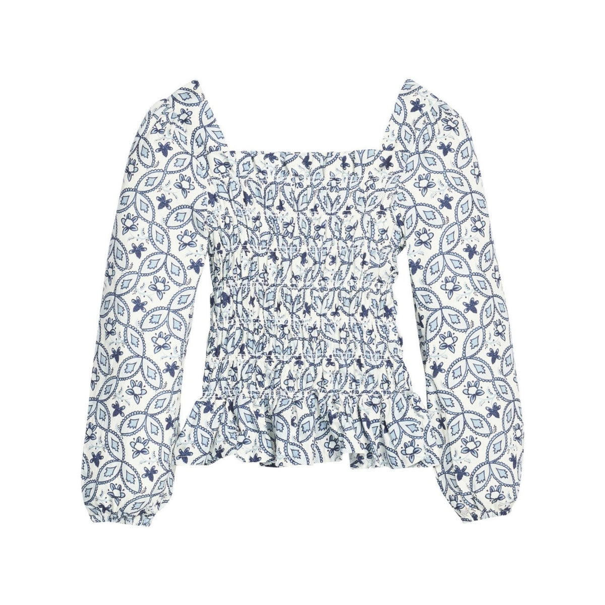 Long Sleeved India Top - Islington Indigo
