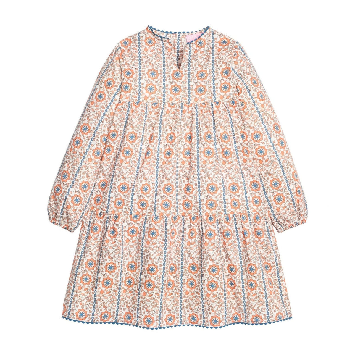 Long Sleeved Positano Dress - Verbier Vines Orange
