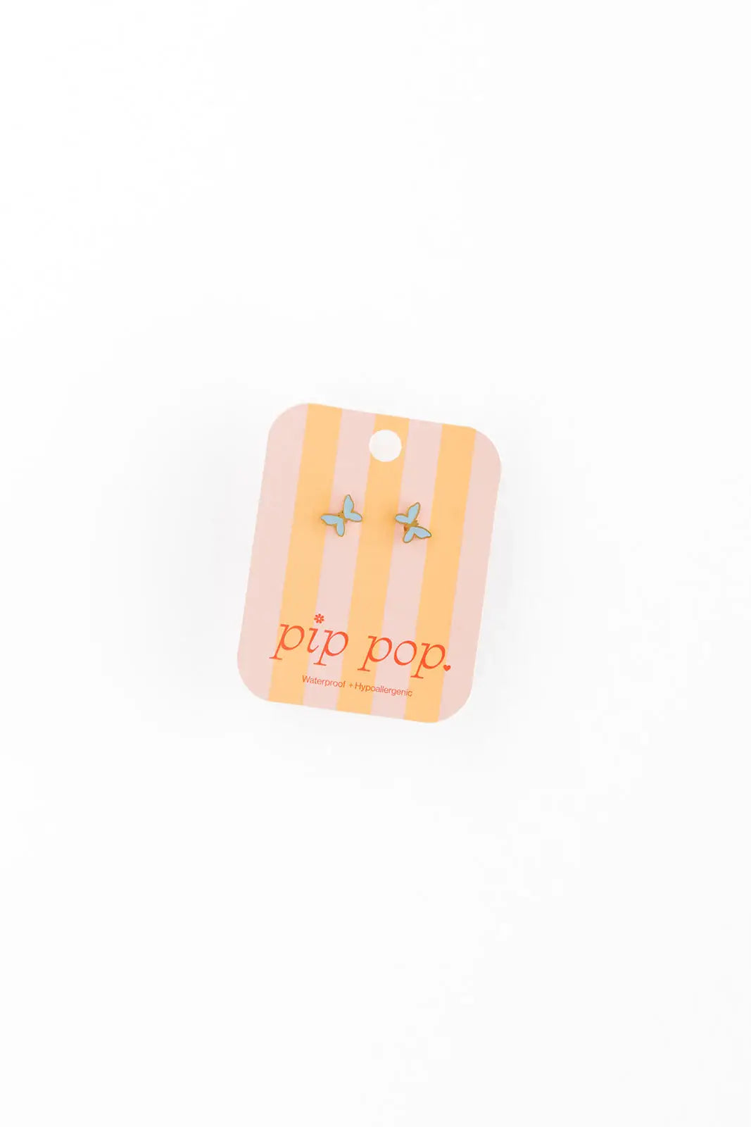Enamel Butterfly Stud Earrings - Blush