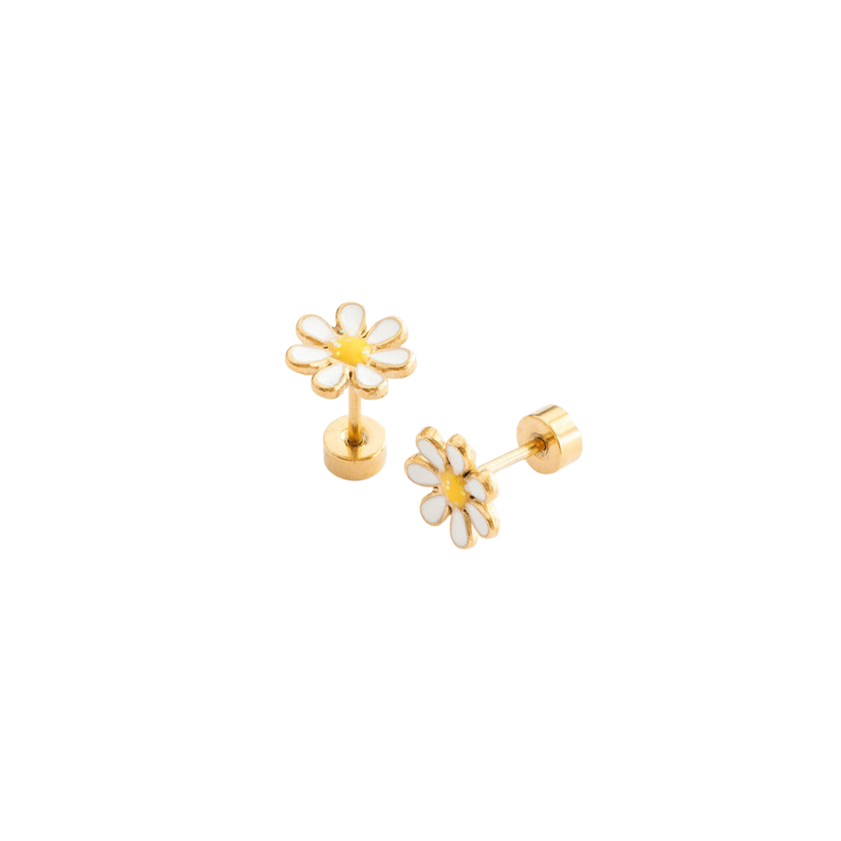 Daisy Stud Earrings - White