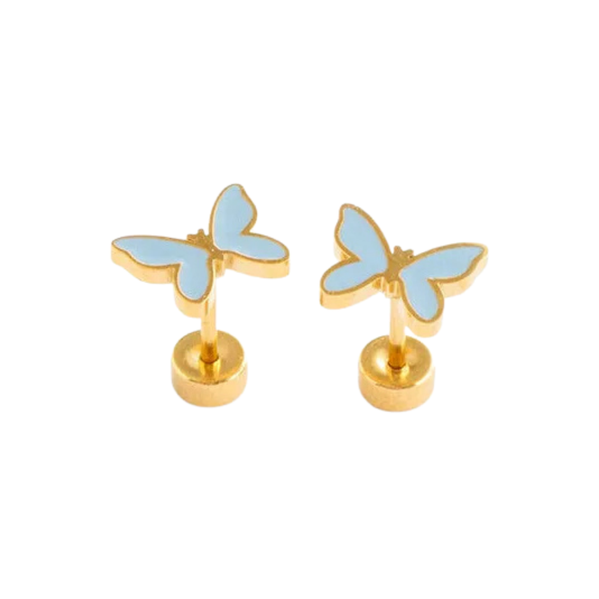 Mini Butterfly Stud Earrings - Blue