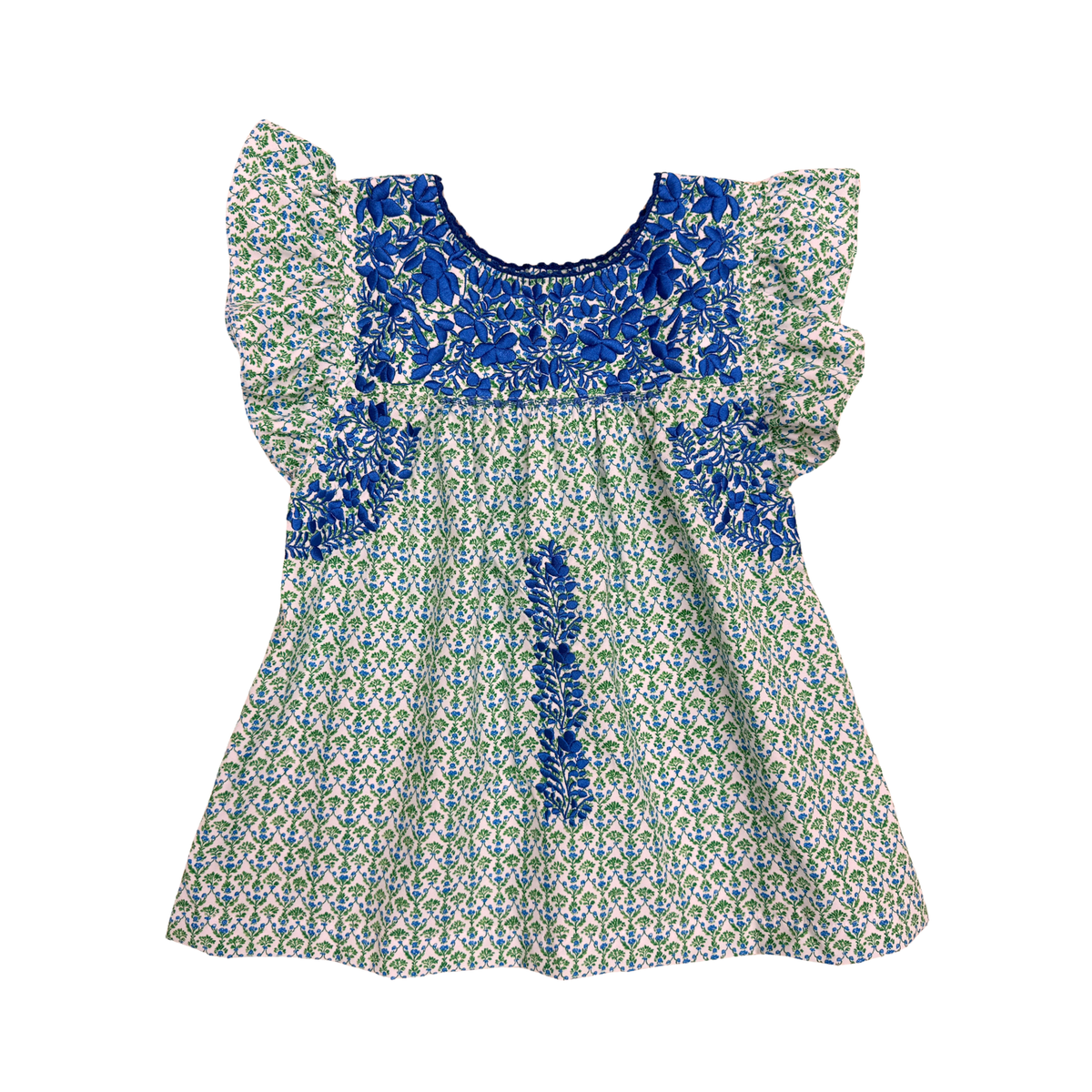 Girls' Flutter Sleeve Top - Blue Willow