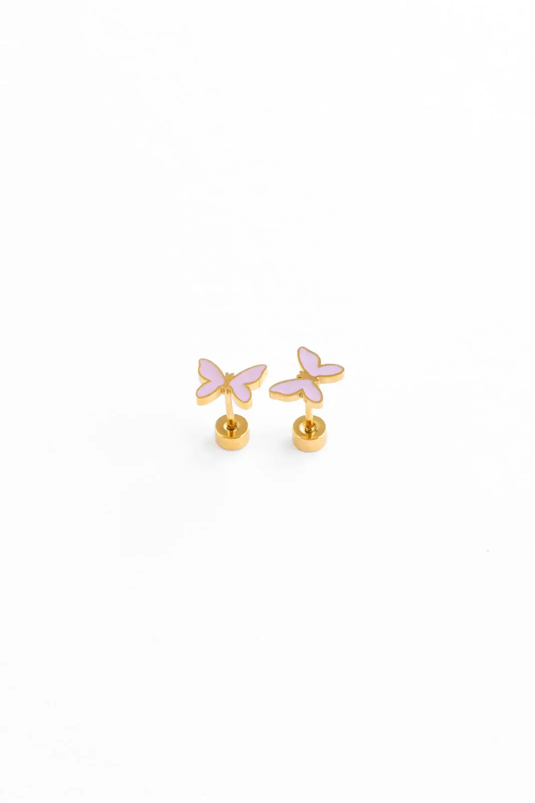 Enamel Butterfly Stud Earrings - Blush