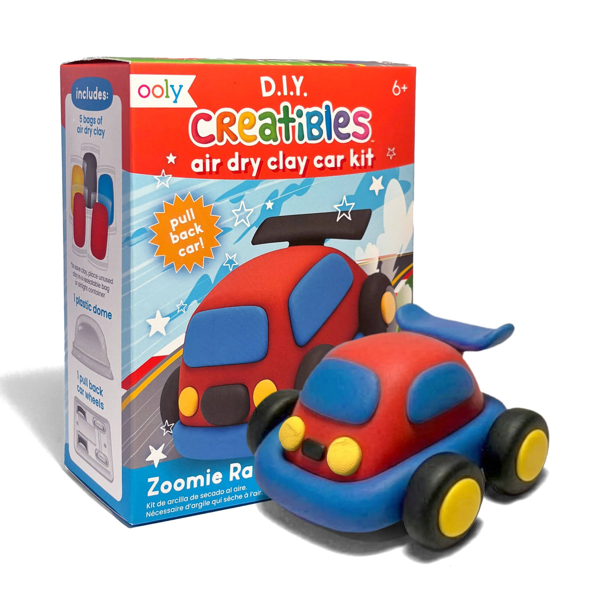 Creatibles Air Dry Clay Car Kit - Zoomie Racecar